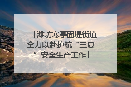 潍坊寒亭固堤街道全力以赴护航“三夏”安全生产工作
