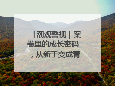 潮观警视｜案卷里的成长密码，从新手变成青年办案探长