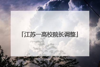江苏一高校院长调整