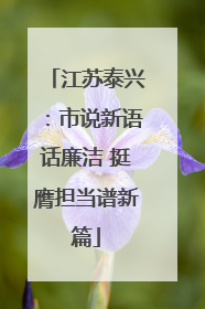 江苏泰兴：市说新语话廉洁 挺膺担当谱新篇