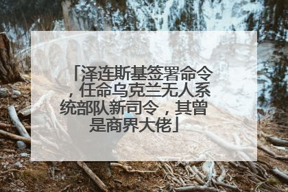 泽连斯基签署命令，任命乌克兰无人系统部队新司令，其曾是商界大佬