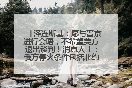 泽连斯基：愿与普京进行会晤，不希望美方退出谈判！消息人士：俄方停火条件包括北约“书面”保证不东扩