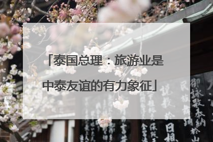 泰国总理：旅游业是中泰友谊的有力象征