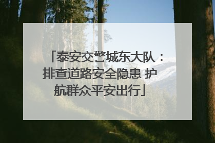 泰安交警城东大队：排查道路安全隐患 护航群众平安出行