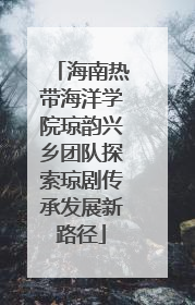 海南热带海洋学院琼韵兴乡团队探索琼剧传承发展新路径