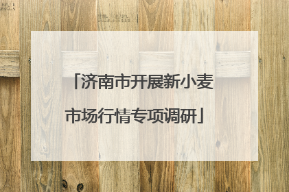济南市开展新小麦市场行情专项调研
