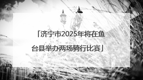 济宁市2025年将在鱼台县举办两场骑行比赛