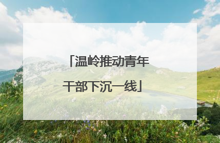 温岭推动青年干部下沉一线