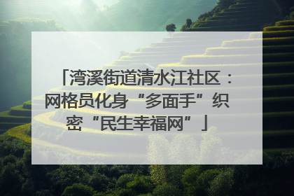 湾溪街道清水江社区：网格员化身“多面手”织密“民生幸福网”