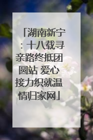 湖南新宁：十八载寻亲路终抵团圆站 爱心接力织就温情归家网