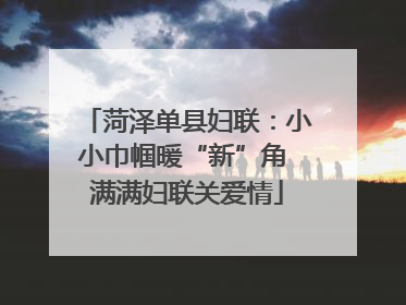 菏泽单县妇联：小小巾帼暖“新”角 满满妇联关爱情