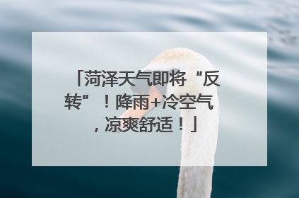 菏泽天气即将“反转”！降雨+冷空气，凉爽舒适！