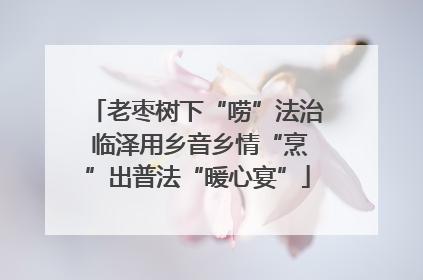 老枣树下“唠”法治 临泽用乡音乡情“烹”出普法“暖心宴”