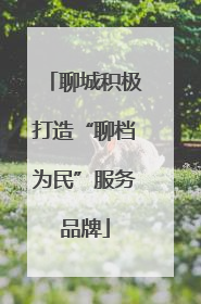 聊城积极打造“聊档为民”服务品牌