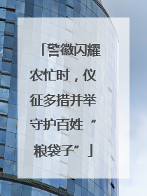 警徽闪耀农忙时，仪征多措并举守护百姓“粮袋子”
