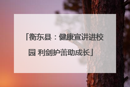 衡东县：健康宣讲进校园 利剑护蕾助成长