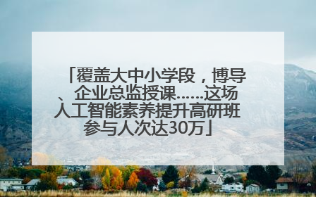 覆盖大中小学段，博导、企业总监授课……这场人工智能素养提升高研班参与人次达30万