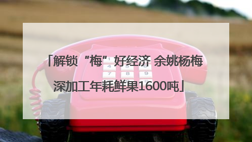 解锁“梅”好经济 余姚杨梅深加工年耗鲜果1600吨