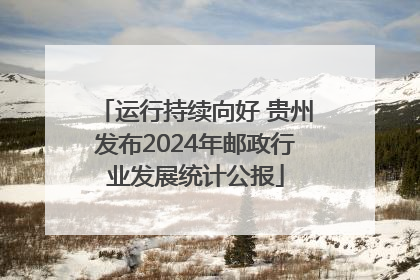 运行持续向好 贵州发布2024年邮政行业发展统计公报