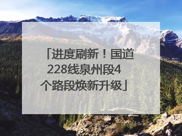 进度刷新！国道228线泉州段4个路段焕新升级