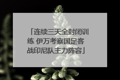 连续三天全封闭训练 伊万考察国足客战印尼队主力阵容