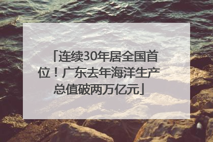 连续30年居全国首位！广东去年海洋生产总值破两万亿元