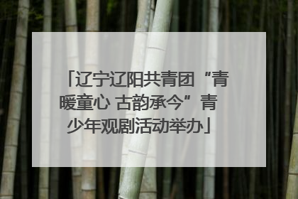 辽宁辽阳共青团“青暖童心 古韵承今”青少年观剧活动举办