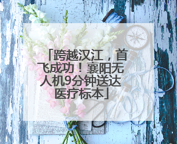 跨越汉江，首飞成功！襄阳无人机9分钟送达医疗标本
