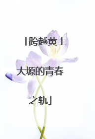 跨越黄土大塬的青春之轨