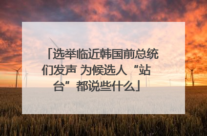 选举临近韩国前总统们发声 为候选人“站台”都说些什么