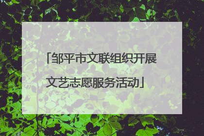 邹平市文联组织开展文艺志愿服务活动
