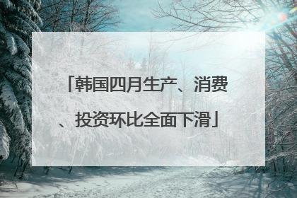 韩国四月生产、消费、投资环比全面下滑