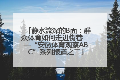 静水流深的B面：群众体育如何走进街巷——“安徽体育观察ABC”系列报道之二