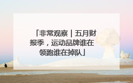 非常观察｜五月财报季，运动品牌谁在领跑谁在掉队