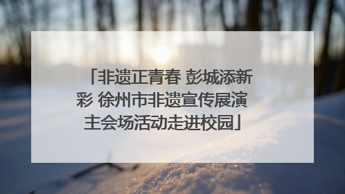 非遗正青春 彭城添新彩 徐州市非遗宣传展演主会场活动走进校园