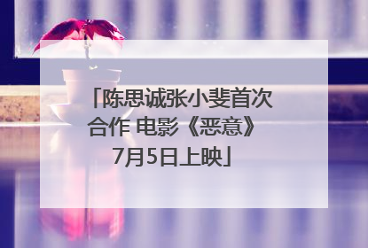 陈思诚张小斐首次合作 电影《恶意》7月5日上映