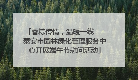 香粽传情，温暖一线——泰安市园林绿化管理服务中心开展端午节慰问活动