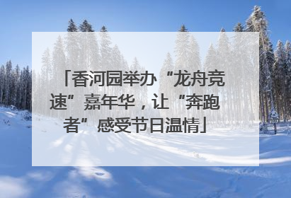 香河园举办“龙舟竞速”嘉年华，让“奔跑者”感受节日温情