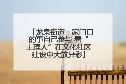 龙泉街道：家门口的事自己参与 看“主理人”在文化社区建设中大放异彩
