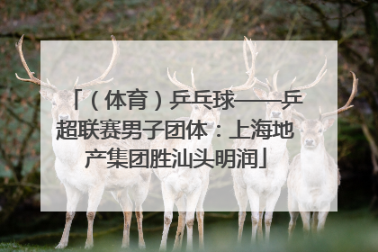 （体育）乒乓球——乒超联赛男子团体：上海地产集团胜汕头明润