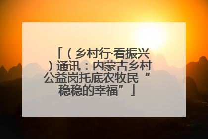 （乡村行·看振兴）通讯：内蒙古乡村公益岗托底农牧民“稳稳的幸福”