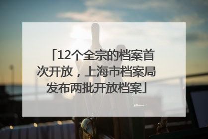 12个全宗的档案首次开放，上海市档案局发布两批开放档案