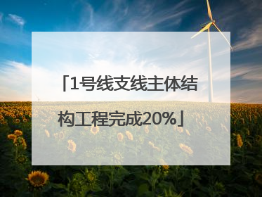 1号线支线主体结构工程完成20%
