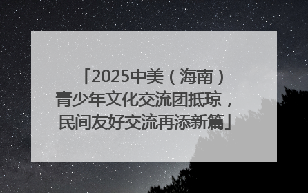 2025中美（海南）青少年文化交流团抵琼，民间友好交流再添新篇