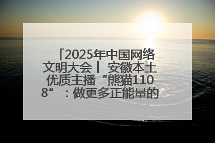 2025年中国网络文明大会丨 安徽本土优质主播“熊猫1108”：做更多正能量的事情 带给大家快乐