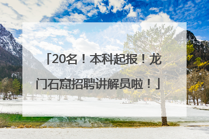 20名！本科起报！龙门石窟招聘讲解员啦！