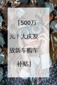 500万元！大庆发放新车购车补贴